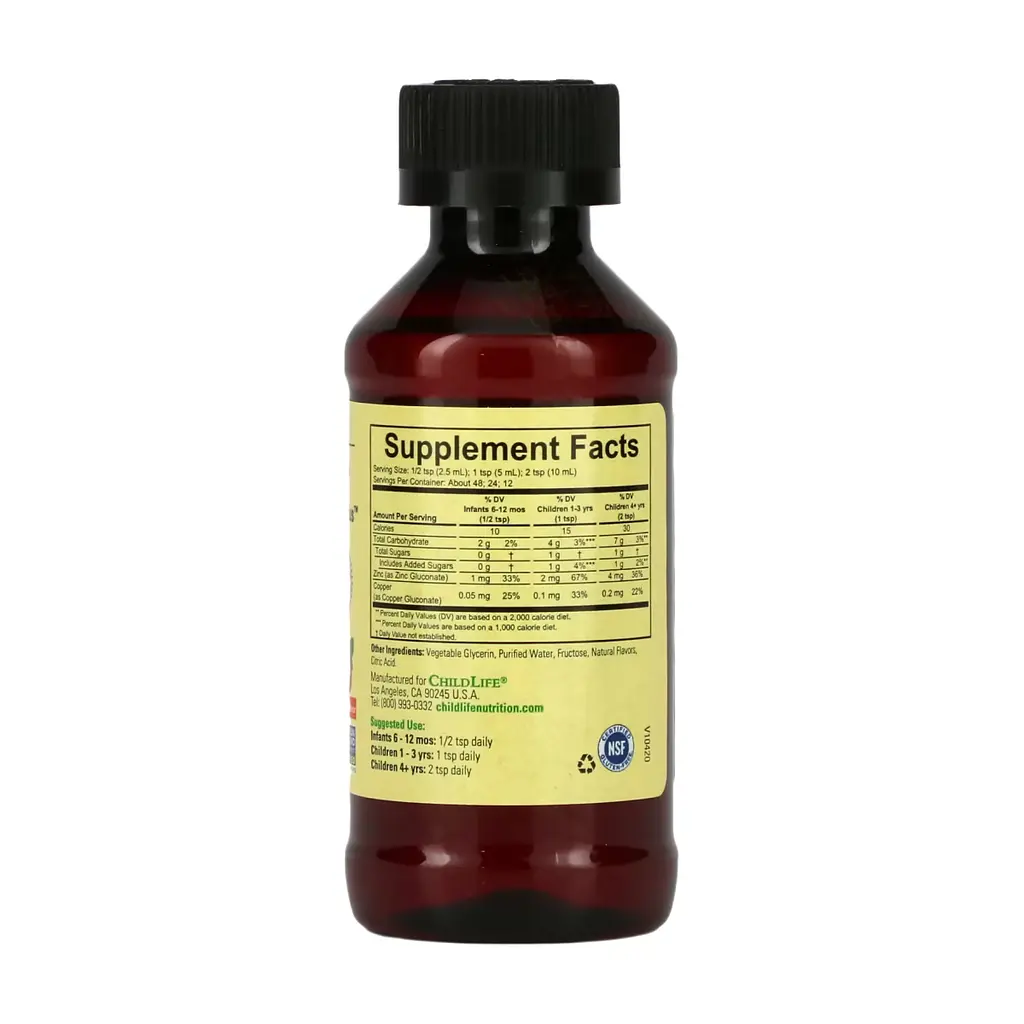 Вітаміни Zinc Plus Liquid - 118ml Natural Mango Strawberry - фото 2