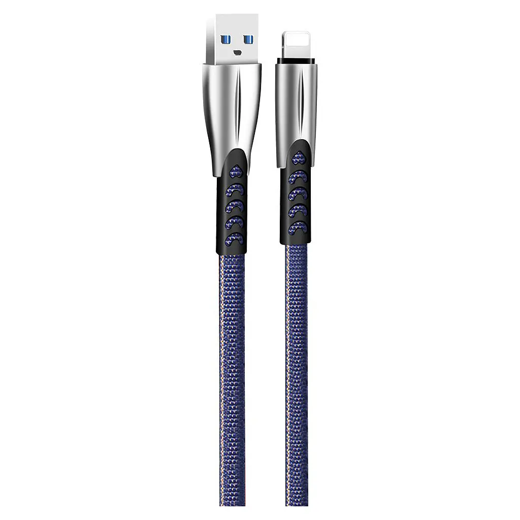 Дата кабель USB 2.0 AM to Lightning 1.0m zinc alloy blue ColorWay (CW-CBUL010-BL) - фото 2
