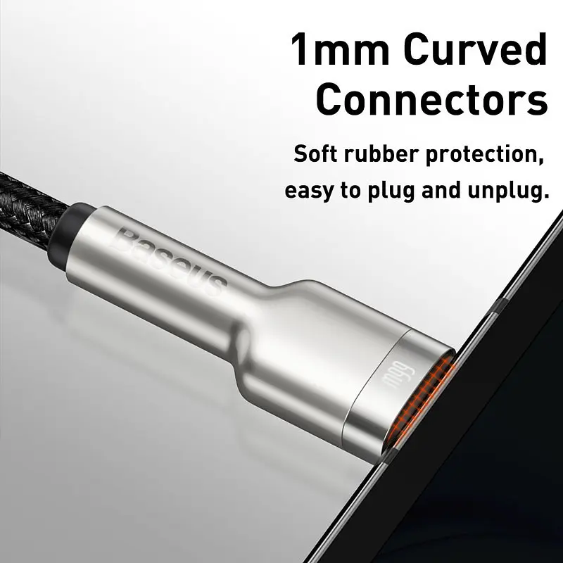 Дата кабель Baseus Cafule Metal USB to Type-C 66W (1m) (CAKF00010) Black - фото 3