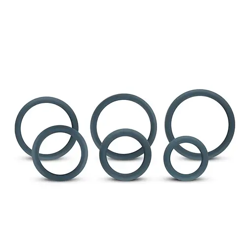 Набір ерекційних кілець Boners 6-Piece Cock Ring Set, 6 шт (сірий) - фото 3