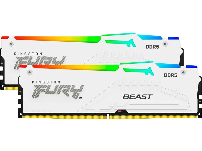 Пам'ять для настільних комп'ютерів Kingston FURY 32 GB (2x16GB) DDR5 5600 MHz Beast RGB White (KF556C40BWAK2-32) - фото 2
