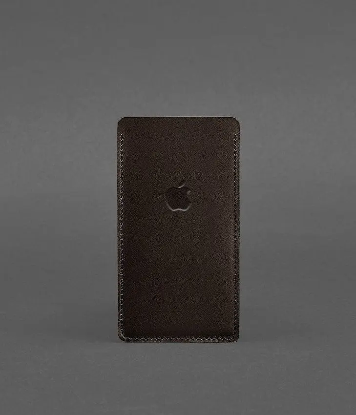 Кожаный чехол для iPhone 13 Темно-коричневый Краст - фото 2