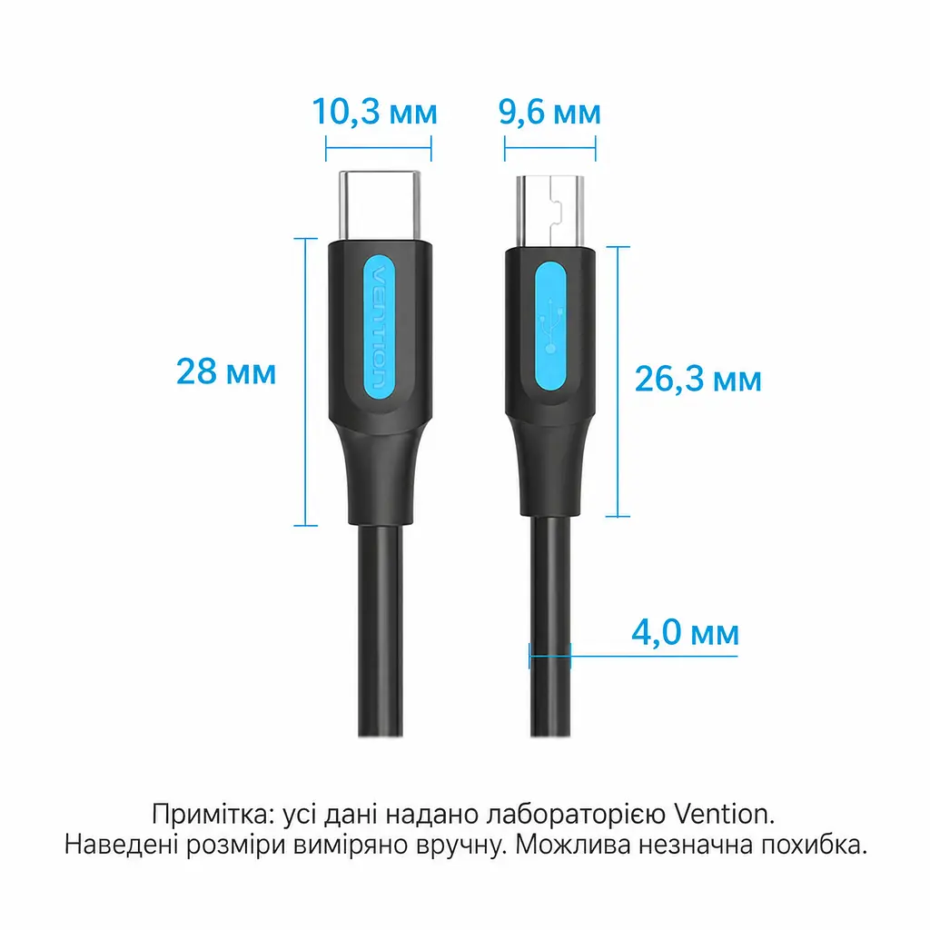 Кабель Vention COWBH USB-C - Mini-USB 2 м чорний (COWBH) - фото 3