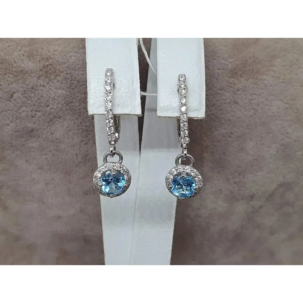 Золоті сережки Гаразд з діамантами і топазами. 3033351Б - фото 4