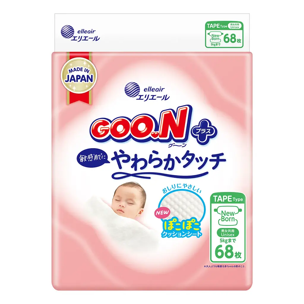 Підгузки GOO.N Plus для новонароджених Розмір 1 (NB), до 5 кг, 68 шт (21001495)