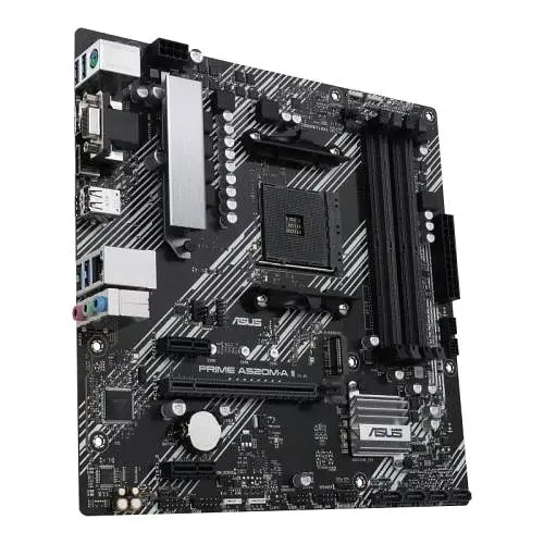 Мат.плата AM4 (A520) Asus PRIME A520M-A II/CSM, A520, 4xDDR4, Int.Video(CPU), 4xSATA3, 1xM.2, 1xPCI-E 3.0 x16, 2xPCI-E 3.0 x1, ALC887, RTL8111H, 6xUSB3.2/6xUSB2.0, VGA/HDMI/DP, MicroATX - фото 4