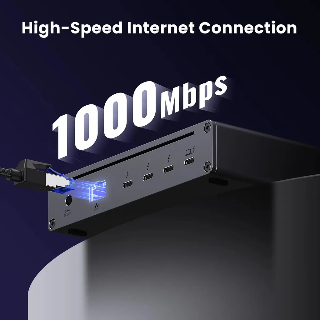 Док-станція Thunderbolt 4 --> 3xTh.4/3xUSBA 3.2/RJ45 Gigabit/140W ARevodok Max 8-in-1 U708 Ugreen - фото 5