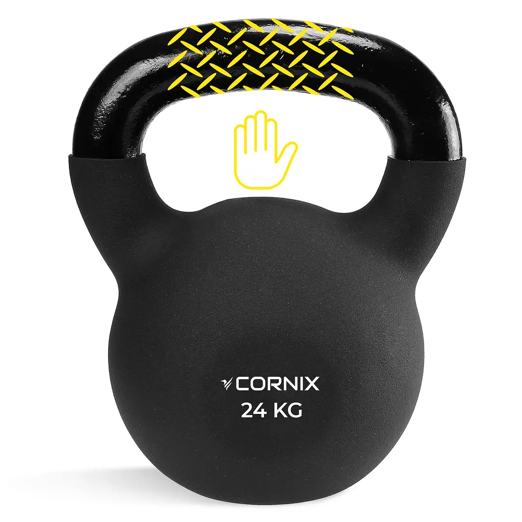 Гиря металева Cornix 24 кг з вініловим покриттям XR-0440 Black - фото 2