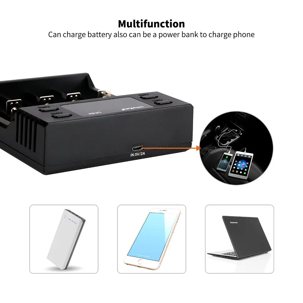Зарядний пристрій Liitokala Lii-S4, 4 канала, Ni-Mh/Li-ion/LiFePo4, USB, LCD, Box - фото 10
