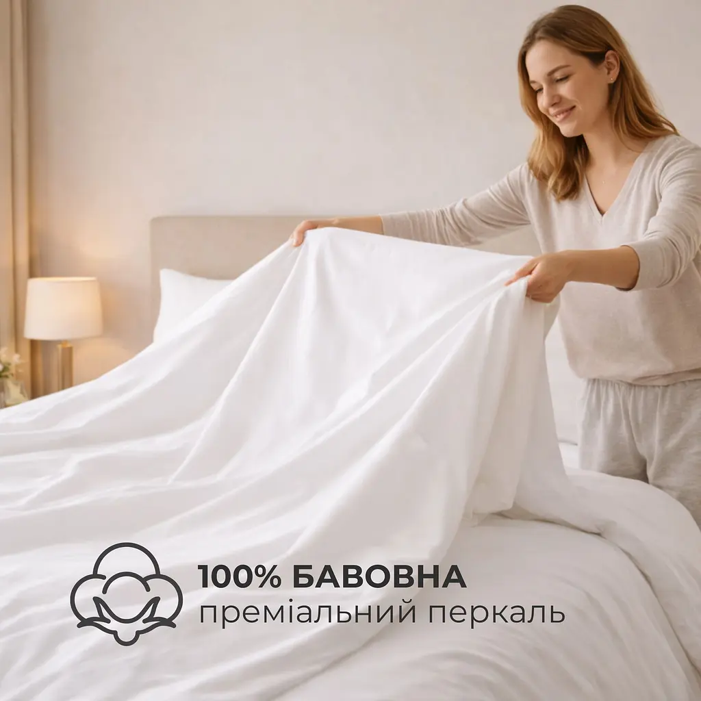 Простирадло Ideia перкаль бавовна 230х260 см біле (8-36265) - фото 4