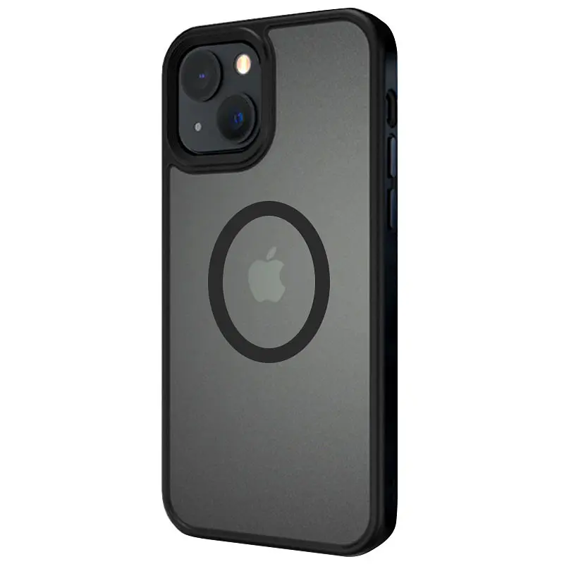 TPU+PC чохол Metal Buttons with MagSafe для Apple iPhone 13 (6.1") Чорний / Black - фото 2