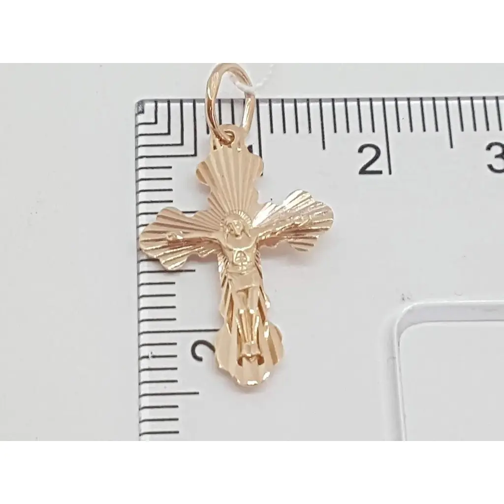 Золотий хрестик Харківська ювелірна фабрика Розп'яття Христа. 119-АЛМ - фото 4