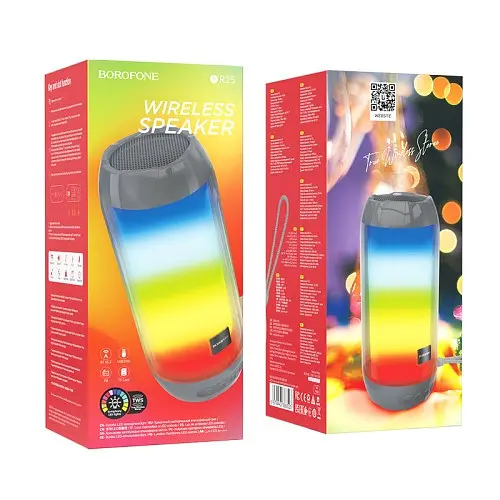 Акустична система Borofone BR25 Crazy sound colorful luminous сіра - фото 3