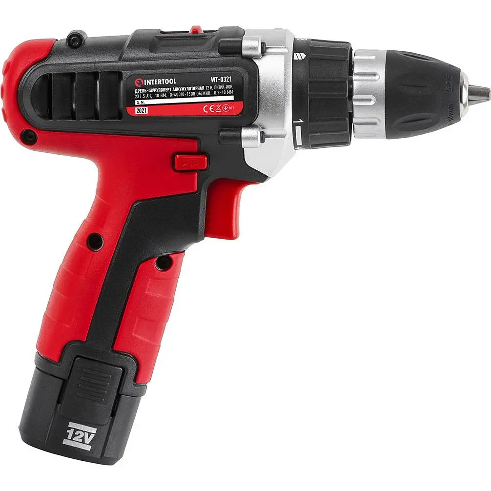Дриль-шуруповерт Intertool WT-0321 12V 2x1.5Ah [89143] - фото 2