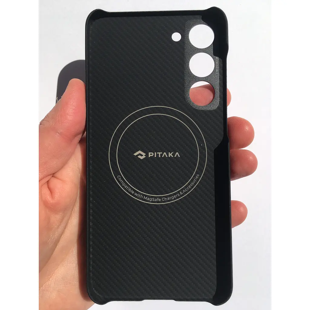 Оригинальный противоударный чехол для Samsung Galaxy S23 Plus (S916) Pitaka MagEZ MagSafe Case 3 Twill Black/Grey - фото 6