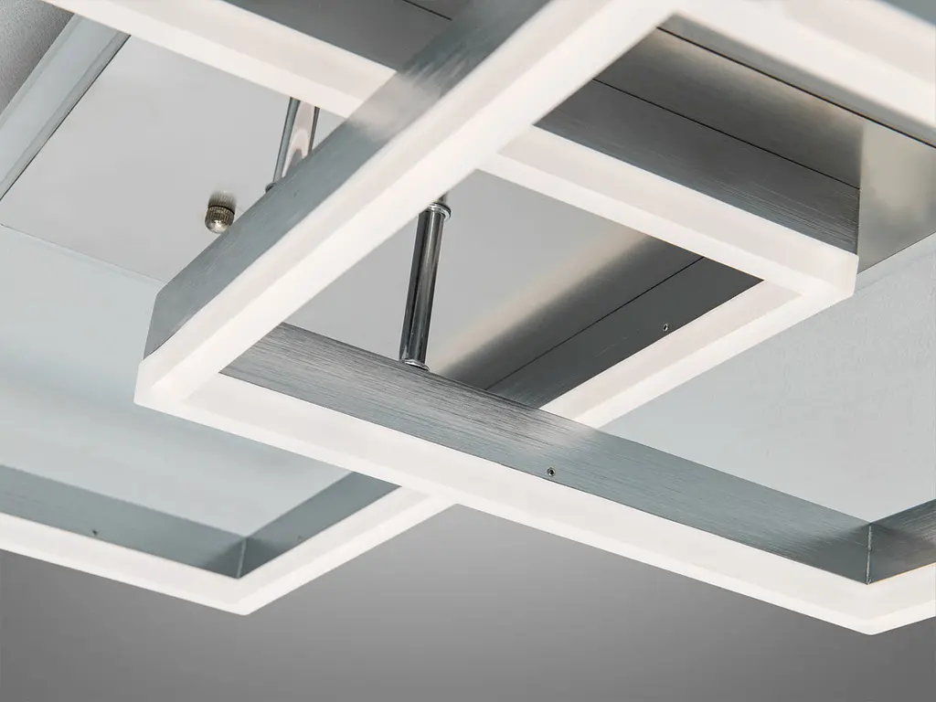 Стельова LED люстра хром мат 84Вт пульт 14м² - фото 5
