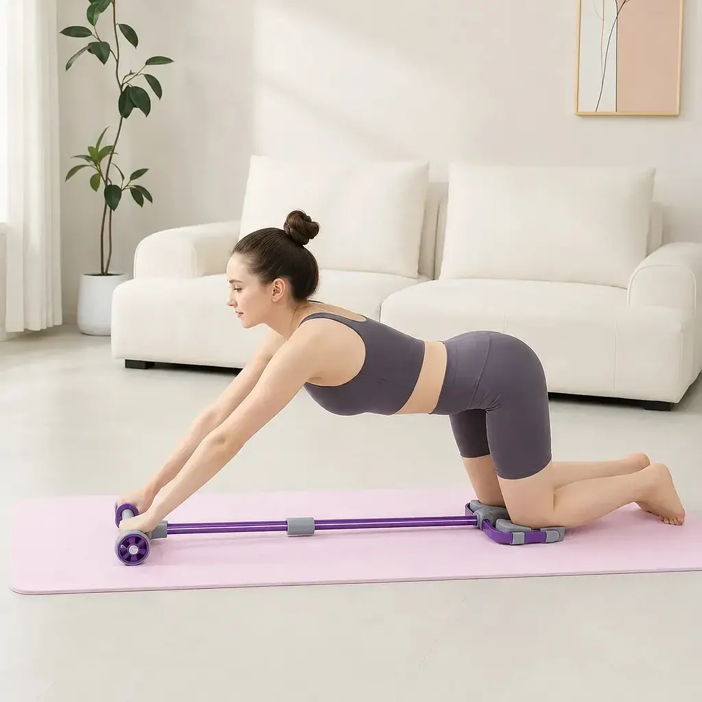 Фитнес эспандер 3 в 1 для тренировок Pedal Puller з роликом 52 х 25 х 7,5 см 4 посилені трубки - фото 7