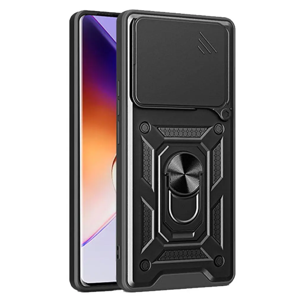 Чохол Primo Shockproof для Xiaomi Redmi Note 14 4G - протиударний, з підставкою і шторкою камери - Black - фото 2