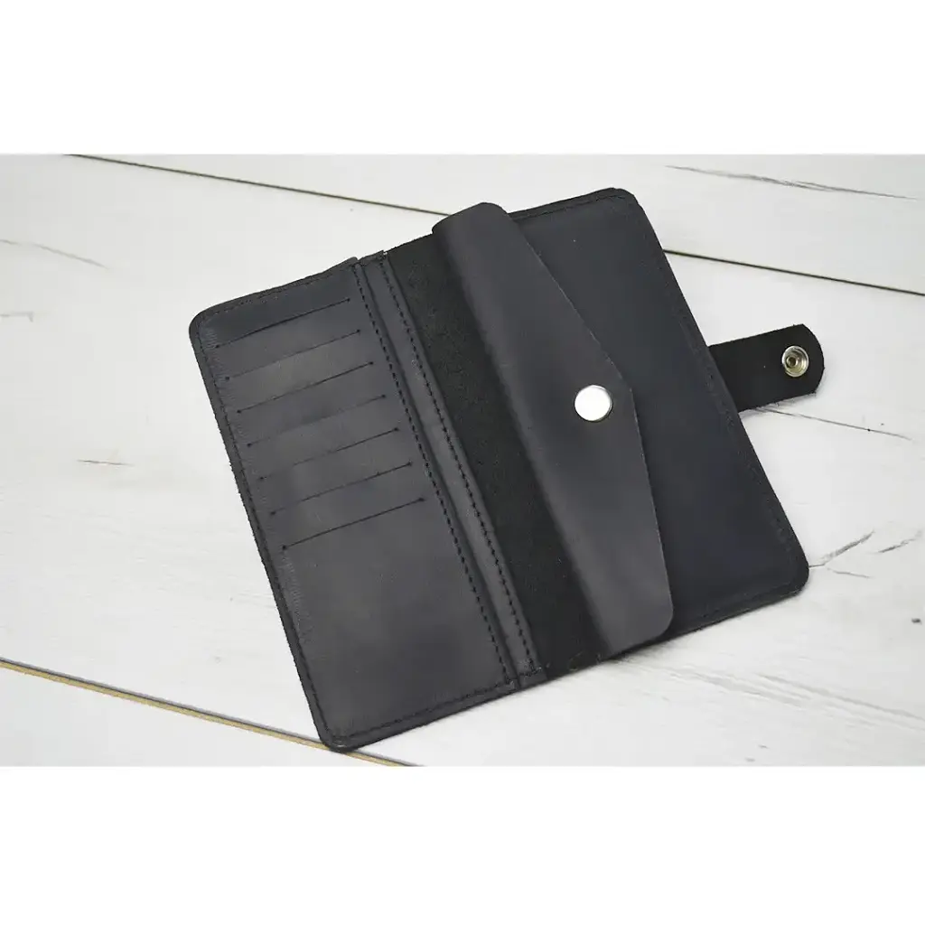 Кошелек-купюрник Crazy Horse мужской черный - фото 3