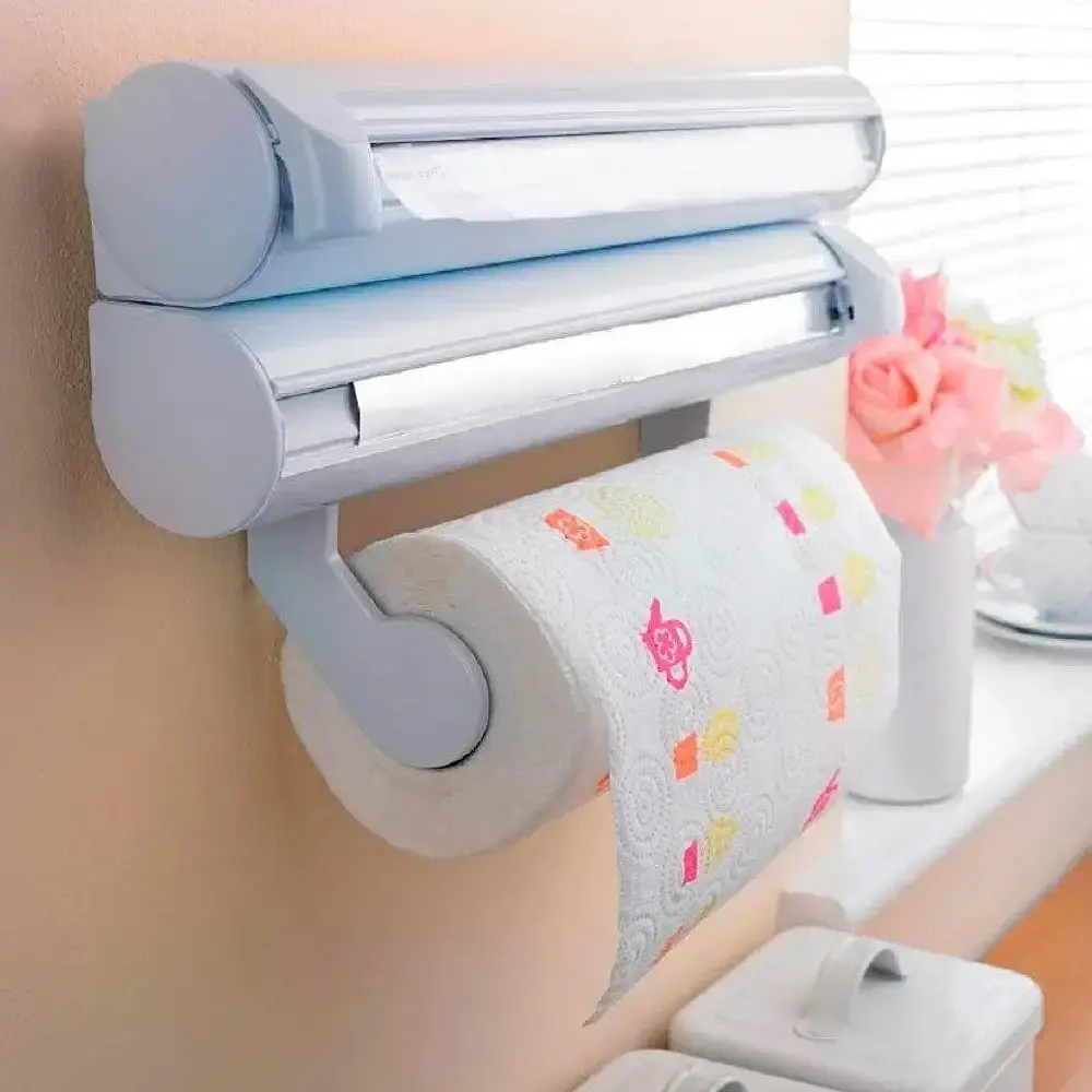 Кухонний диспенсер для плівки, фольги та рушників Kitchen Roll Triple Paper dispenser, тримач для рушників - фото 3