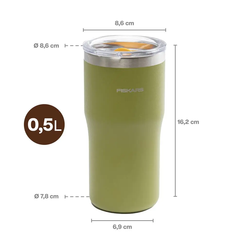 Термокружка Fiskars On-the-go 0.5 л, колір кропива (1078763) - фото 2