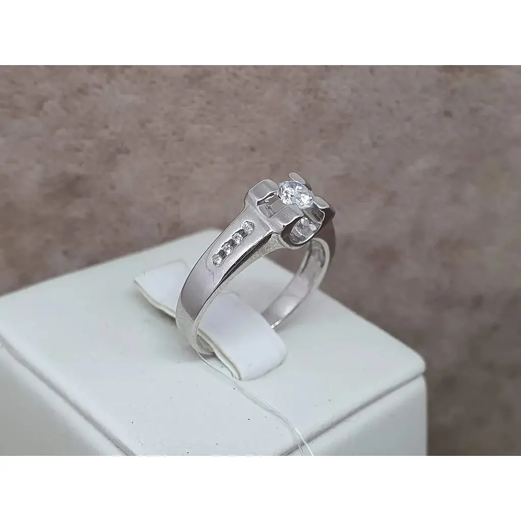 Срібне кільце Qvaliz з фіанітами. 901-00493 16 - фото 4