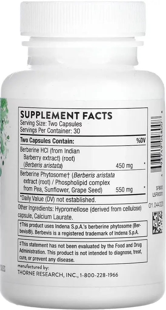 Берберин Berberine 500 mg 60 капсул Thorne vit0006508 - фото 2