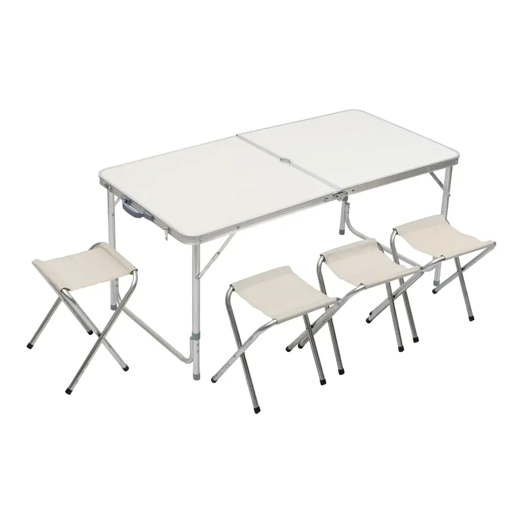 Стол со стульями Lugi 8812-4 раскладной 120х60х55 см белый - фото 2