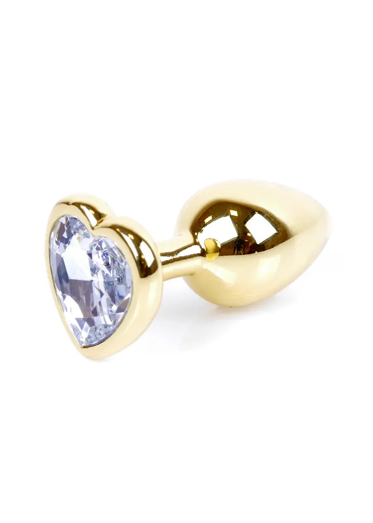 Анальна пробка - Jewellery Gold Heart Plug Clear - фото 2