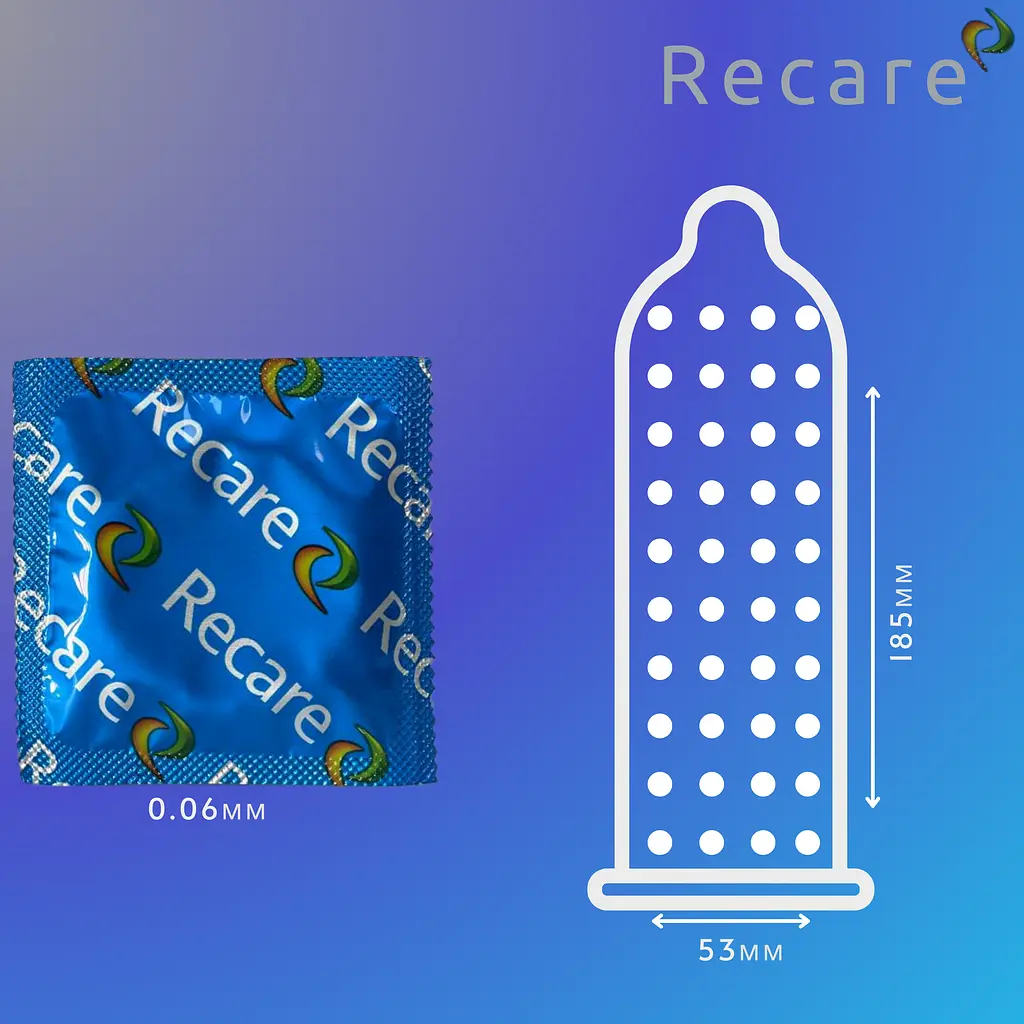 Презервативи Recare Big dotted ice cream 12 шт. ребристі з ароматом морозива (ROZ6501053497) - фото 5