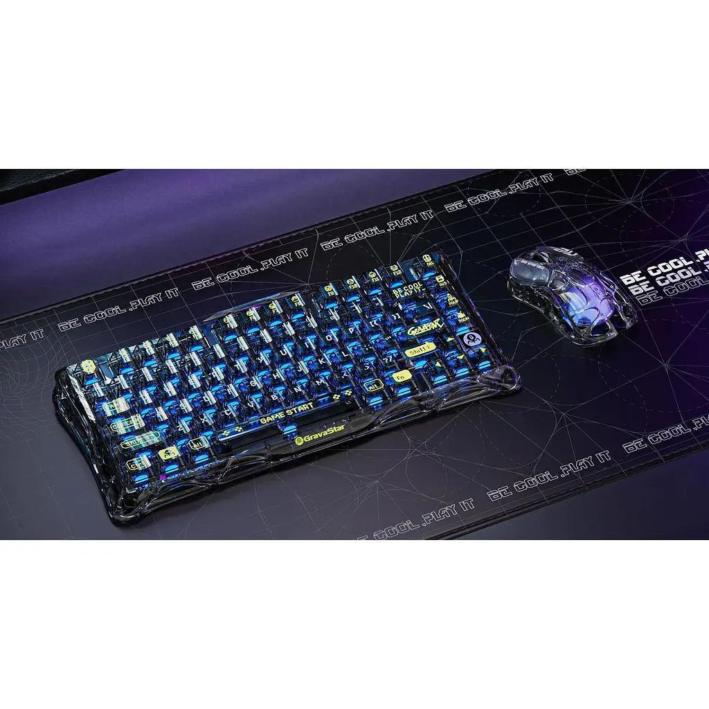 Мышь GravaStar Mercury M2, BT/WL/USB-A, RGB, черно-прозрачный - фото 7