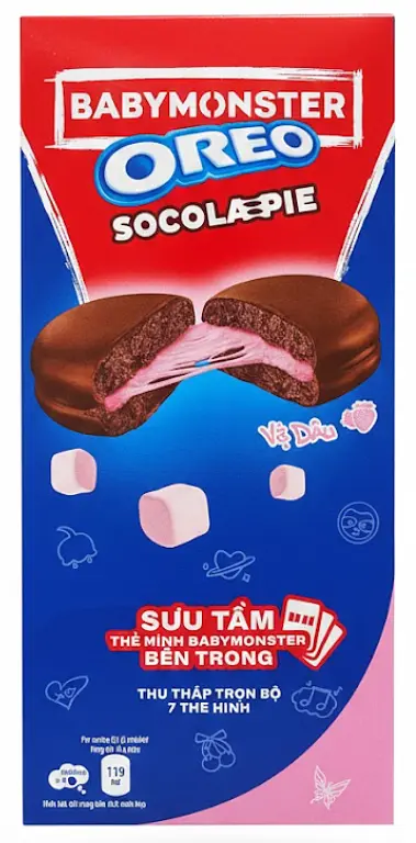 Шоколадні тістечка Oreo Socola Pie BabyMonster Chocolate Strawberry Cream 168г