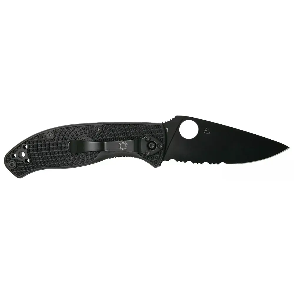 Ніж Spyderco Tenacious Black Blade Half Serrated Lightweight - фото 2