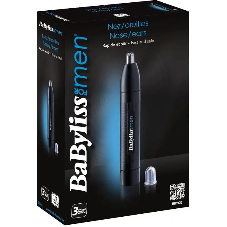 Тример для носа та вух BaByliss E650E, чорний - фото 3