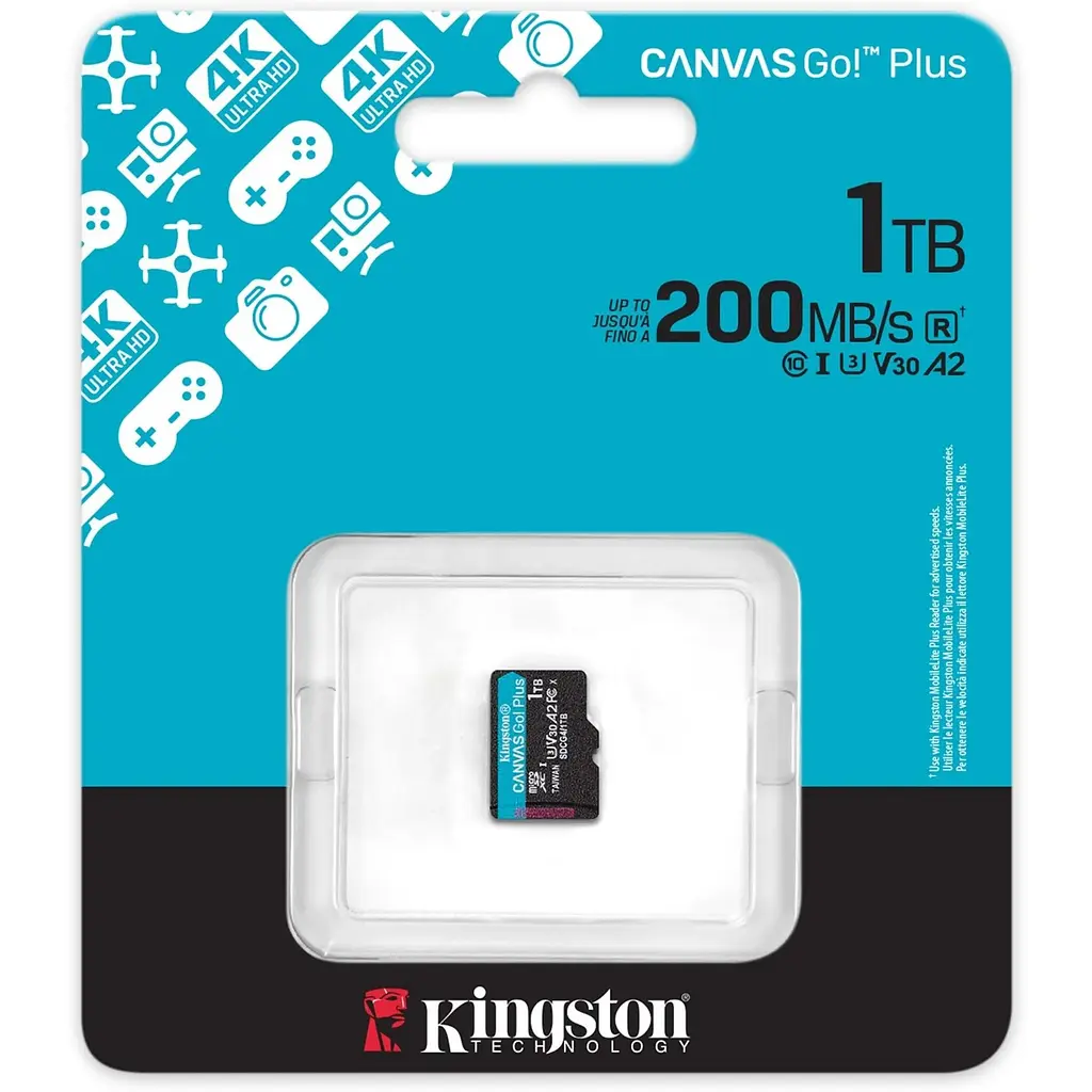 Карта пам'яті Kingston MicroSDXC 1TB Canvas Go! Plus class 10 UHS-I U3 V30 A2 (SDCG4/1TBSP) - фото 3