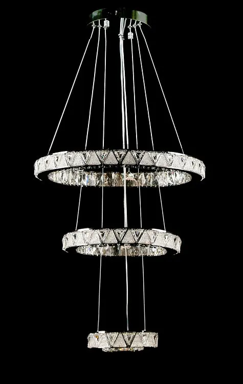 Світлодіодна люстра Splendid Ray L51007/50+35+20/3 LED з кришталем, хром, 100 Вт, з пультом і димером - фото 2