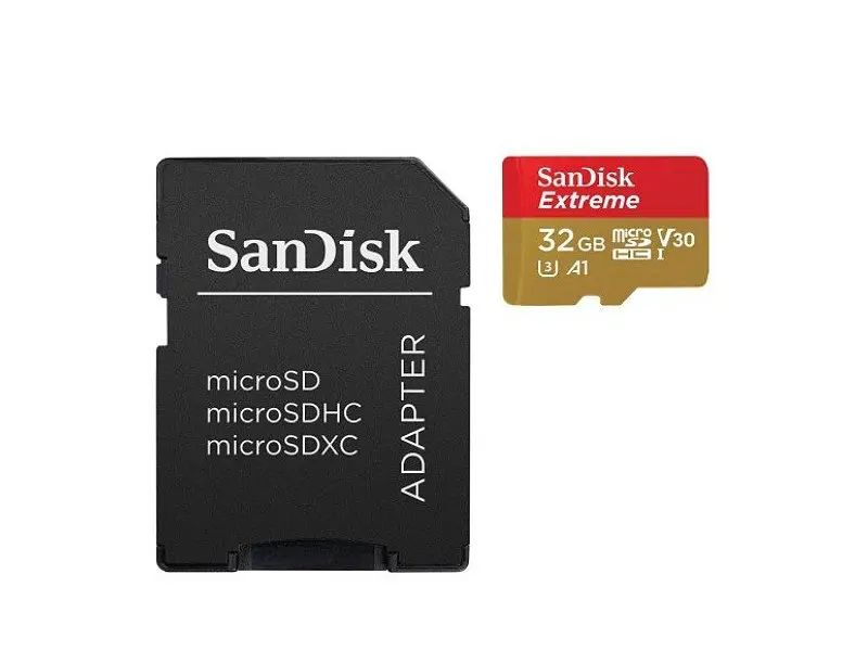 Карта пам'яті SanDisk Extreme Action microSDHC UHS-I U3 A1 + SD Adapter 32 GB (SDSQXAF-032G-GN6AA) - фото 2