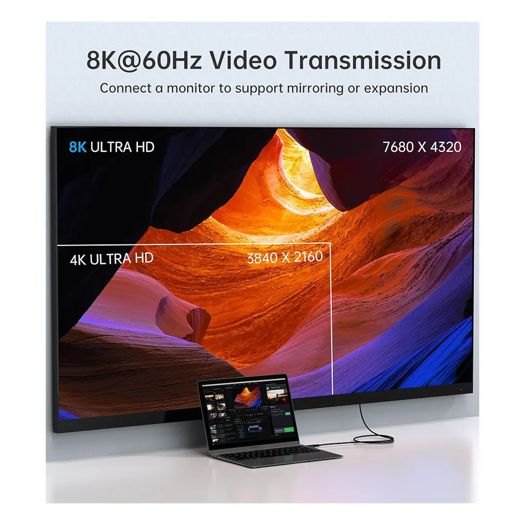 Дата кабель USB-C to USB-C 2.0m USB4 Gen 3 240W 8K Choetech (XCC-1042) - фото 9