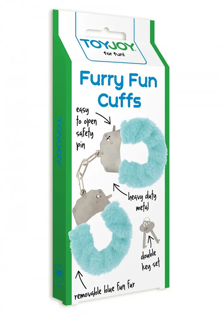 Наручники Toy Joy Furry Fun Cuffs 28 см голубой - фото 5
