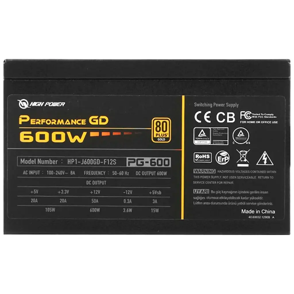 Блок живлення HighPower 600W (HP1-J600GD-F12S) - фото 6