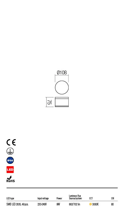 Потолочный светильник AKRON PL LED SMD 9W IP54 DG 3000K (Ro)(5.1.2) Redo 90107 - фото 3