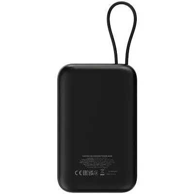 Батарея універсальна Canyon 10000mAh OnPower 101 PD/22.5W built-in cable Black (CNS-CPB101BK) - фото 4
