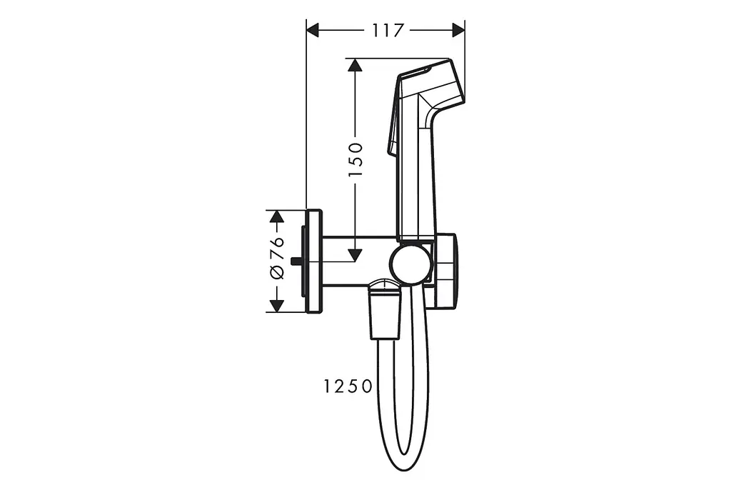 Гігієнічний душ Hansgrohe Bidette 1jet S зі шлангом та тримачем polished gold optic 29232990 - фото 2