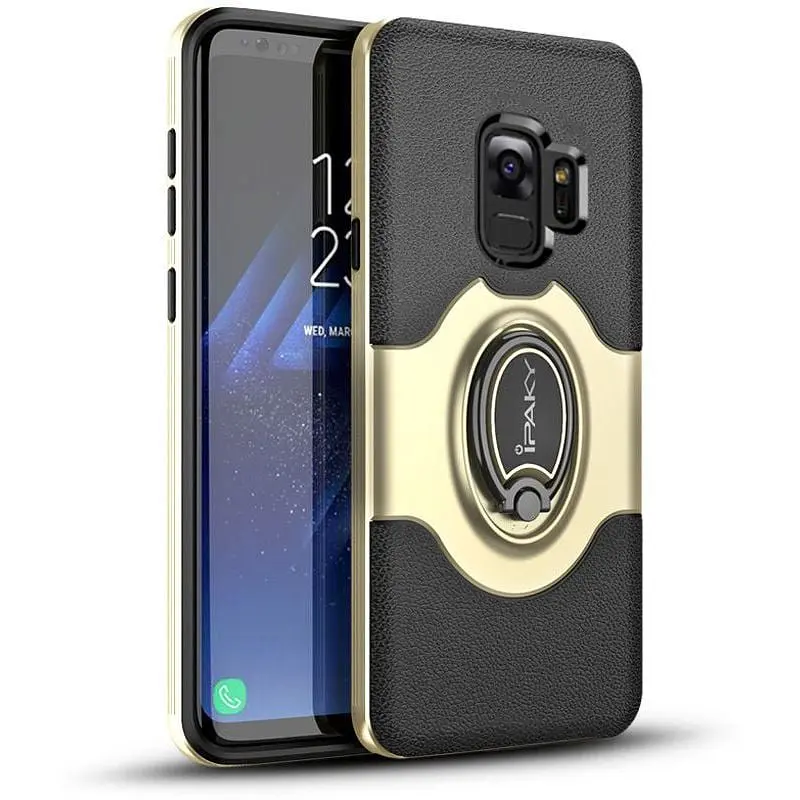Чохол-накладка iPaky 360° Free Rotation Ring Holder case Samsung Galaxy S9 G960F Gold - фото 2