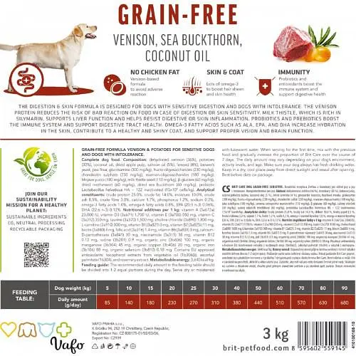 Сухой корм Brit Care Dog Grain-free Sensitive для собак с чувствительным пищеварением, беззерновой с олениной, - фото 7
