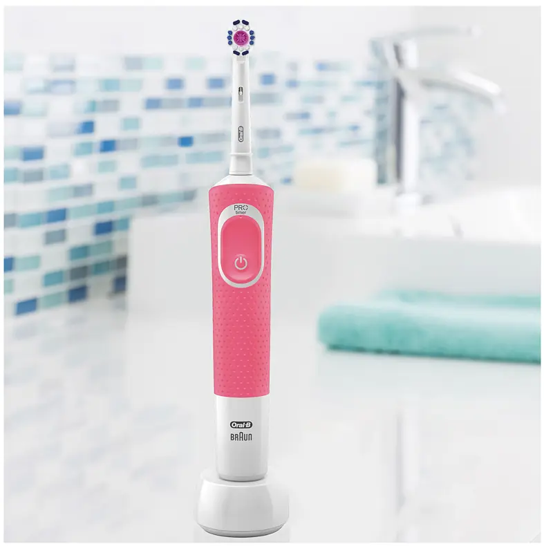 Электрическая зубная щетка Oral-B Vitality 3D White/D100, розовый - фото 5
