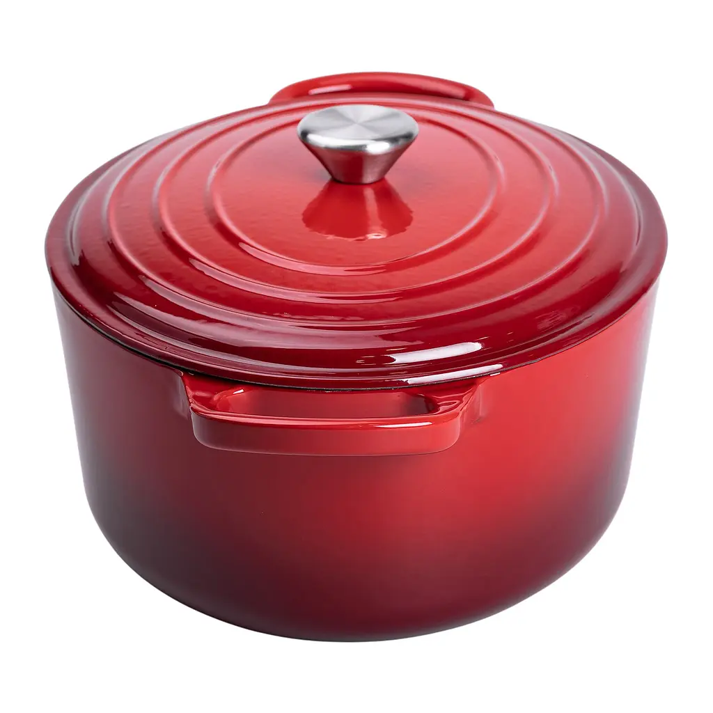 Гусятниця чавунна емальована 6 л, червоний Yongkang HP-FLG-17 RED - фото 4