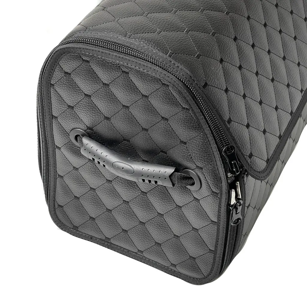 Органайзер саквояж у багажник Nissan Premium (Основа Пластик) Еко-шкіра Чорний - фото 6