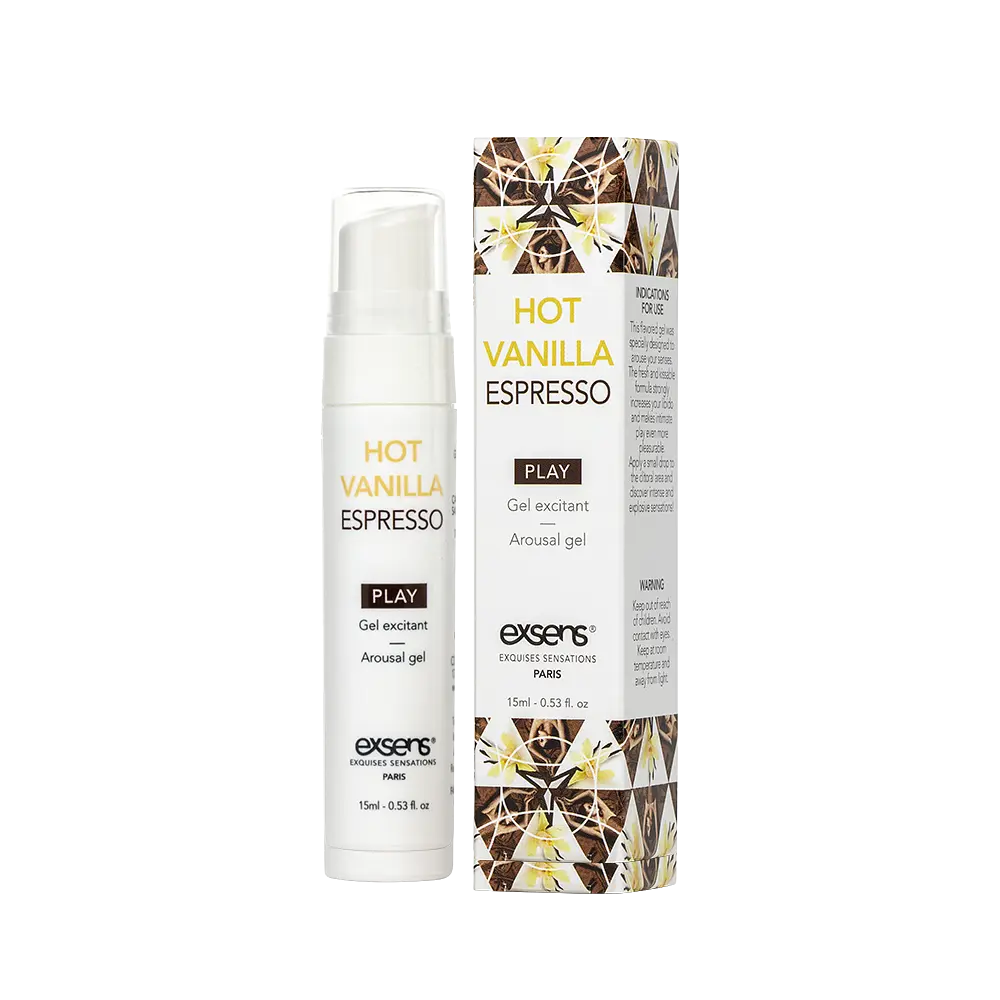 Стимулюючий гель EXSENS Kissable Hot Vanilla Espresso 15мл можна для поцілунків, охолоджуючий