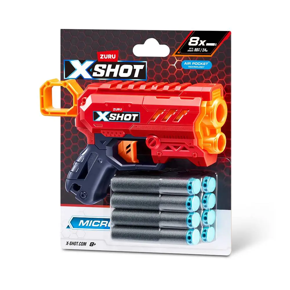 Скорострельный бластер Zuru X-Shot Excel Micro 2.0 Color Card 8 патронов (36726TQ1R) - фото 2